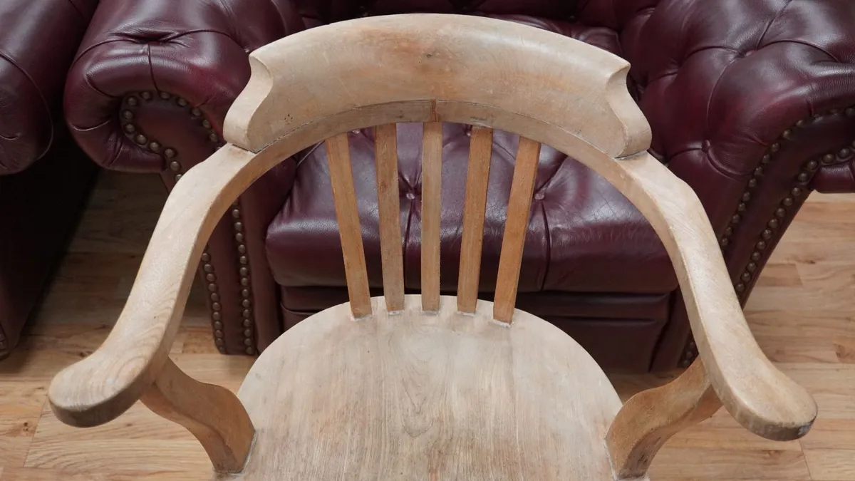 Antique Farmhouse Swivel Desk Chair - Image 3