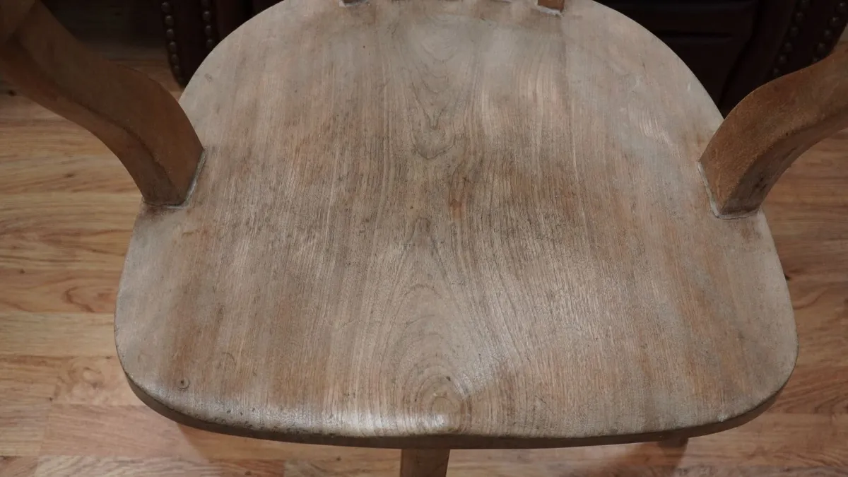Antique Farmhouse Swivel Desk Chair - Image 4