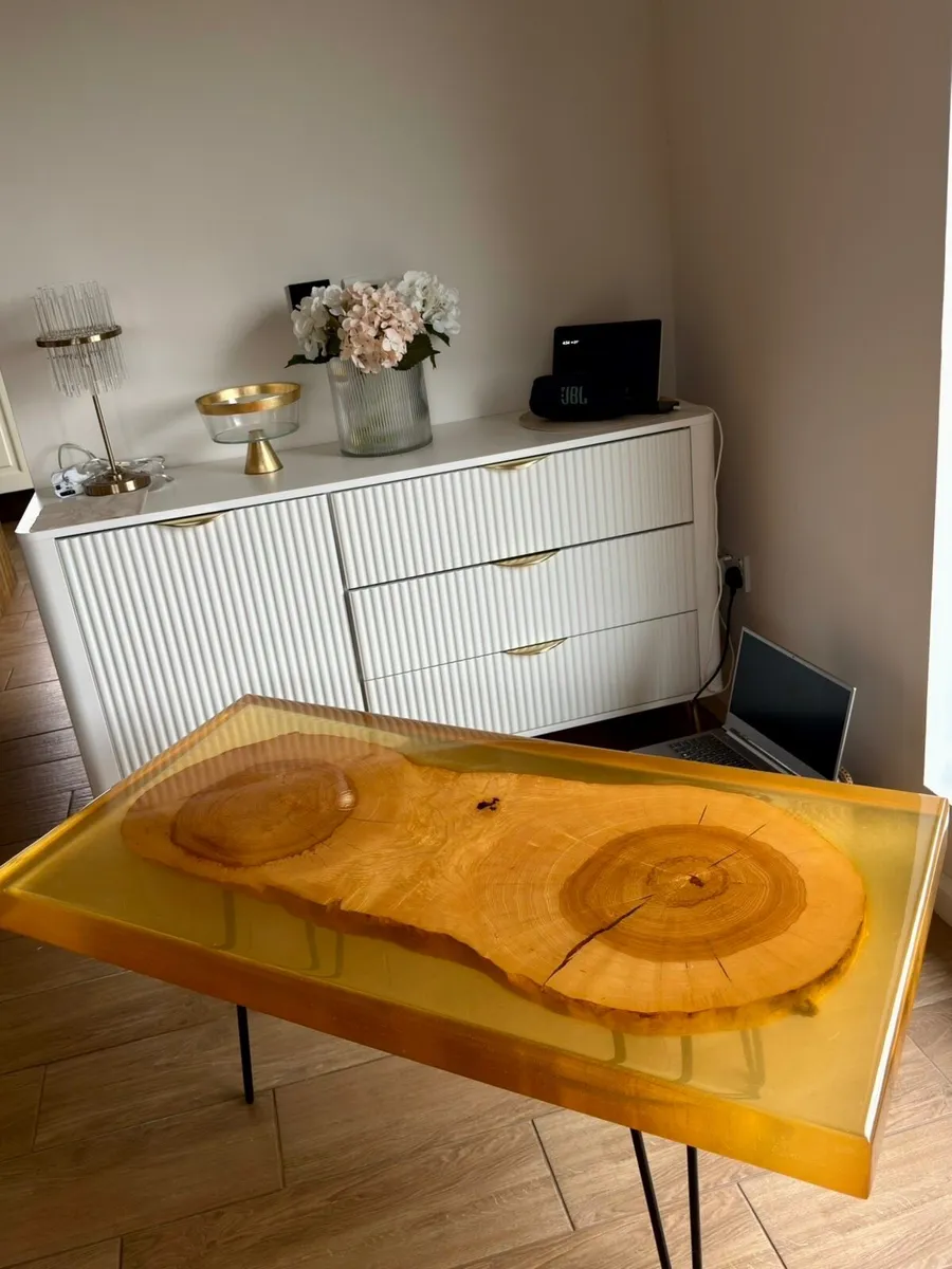 Handmade Epoxy Resin & Oak Table - Image 2