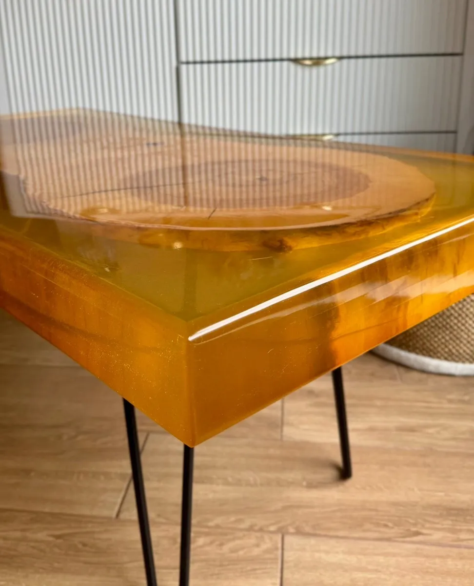Handmade Epoxy Resin & Oak Table - Image 1