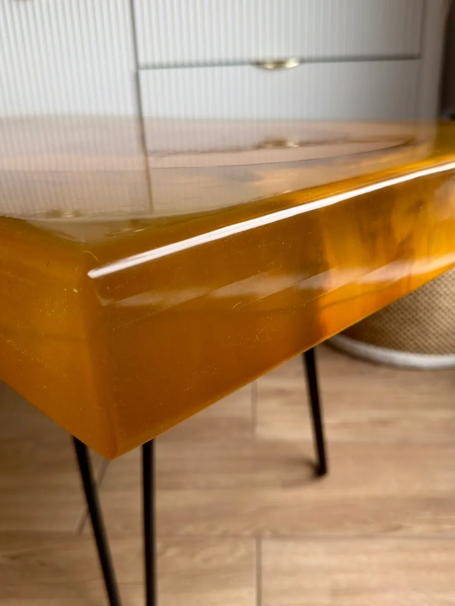Handmade Epoxy Resin & Oak Table - Image 4