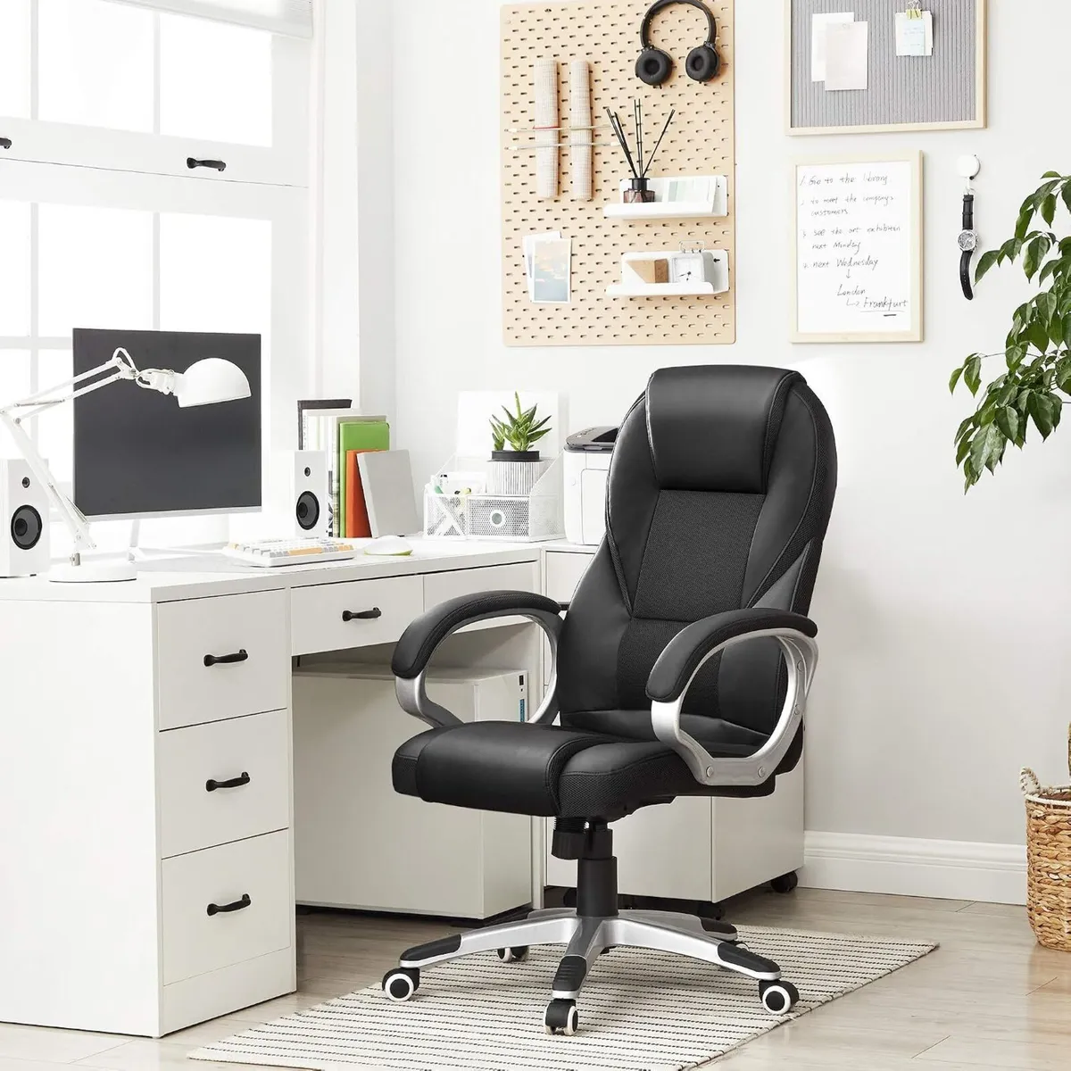 Adjustable Ergonomic Black Office Chair - Image 2