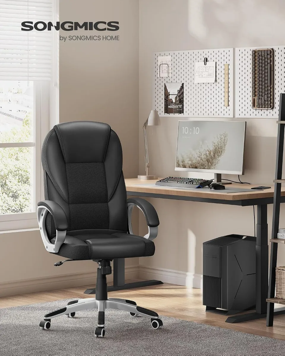 Adjustable Ergonomic Black Office Chair - Image 4