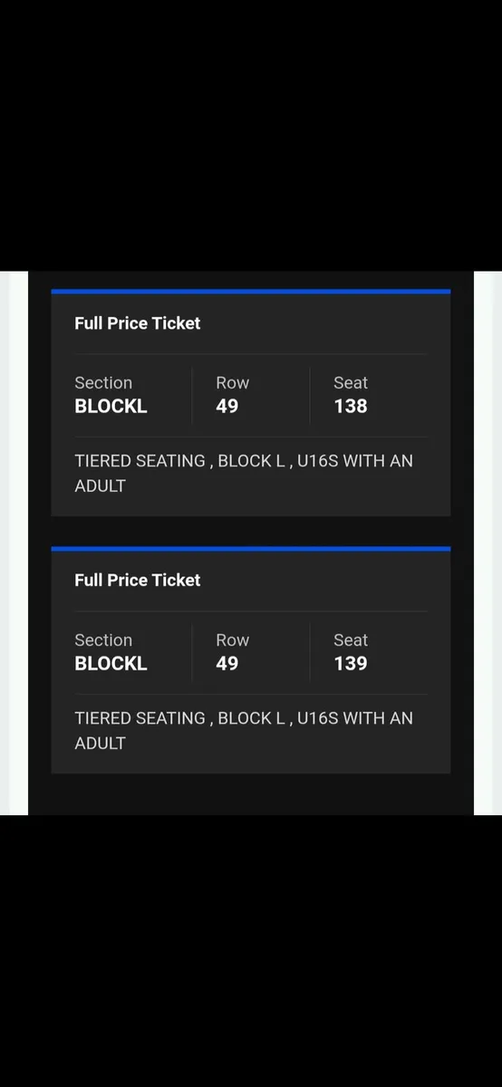 Westlife tickets 3 arena 12 September, upper Tier
