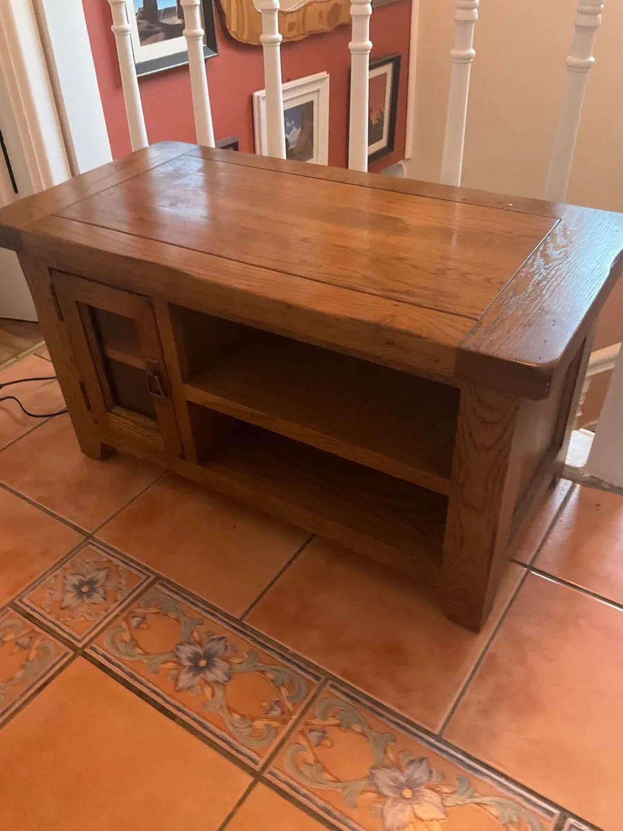 Solid oak tv cabinet  child’s portable bed safety - Image 1