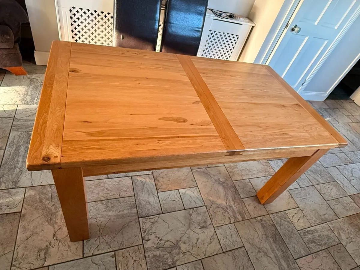 Extendable Table, 6 Chairs & Protective Glass - Image 4