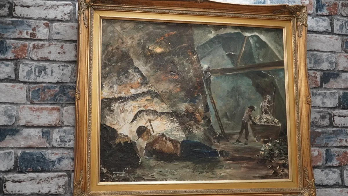 Oil Painting - Mining Scene - Image 2