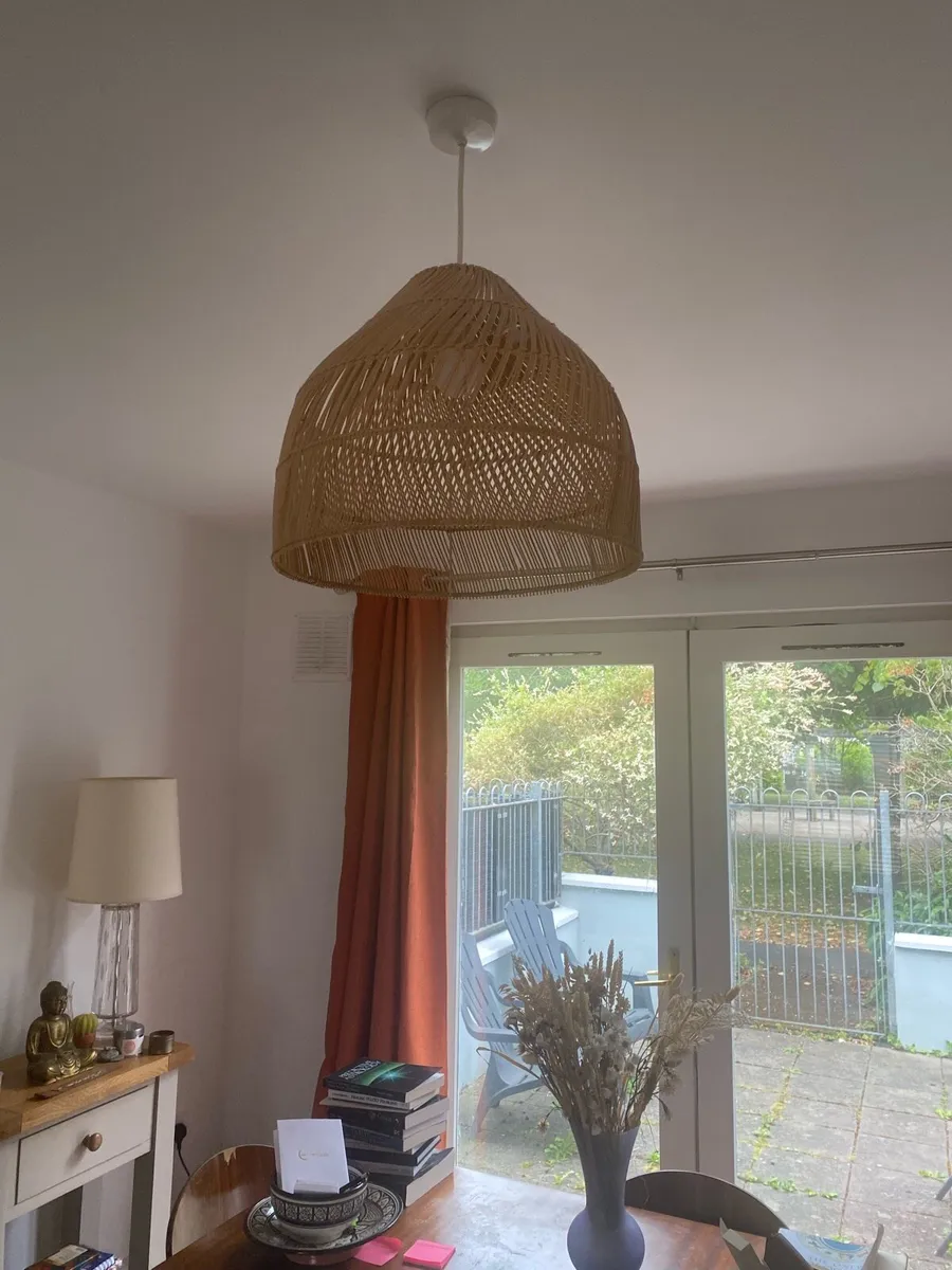 2 Medium Rattan light shades (from Made.com) - Image 1