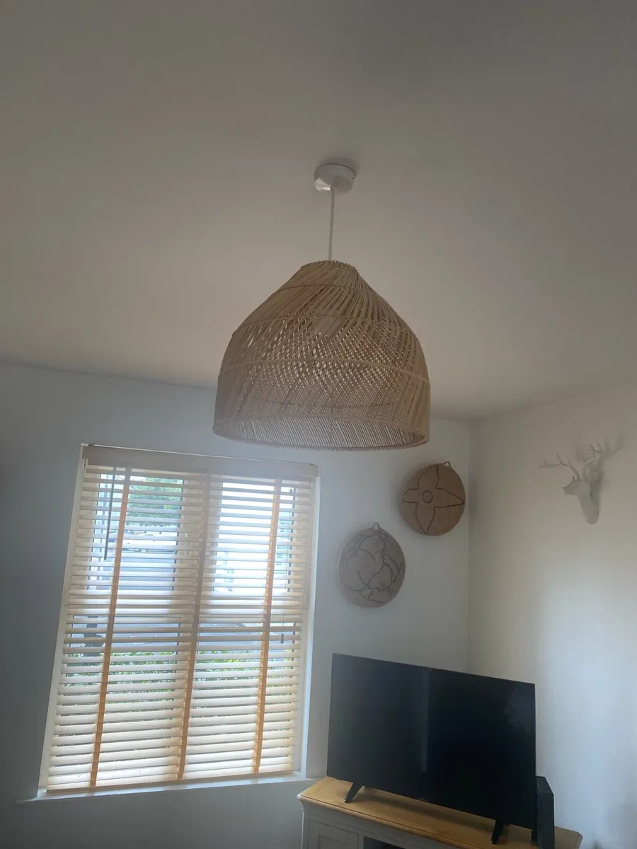 2 Medium Rattan light shades (from Made.com) - Image 2
