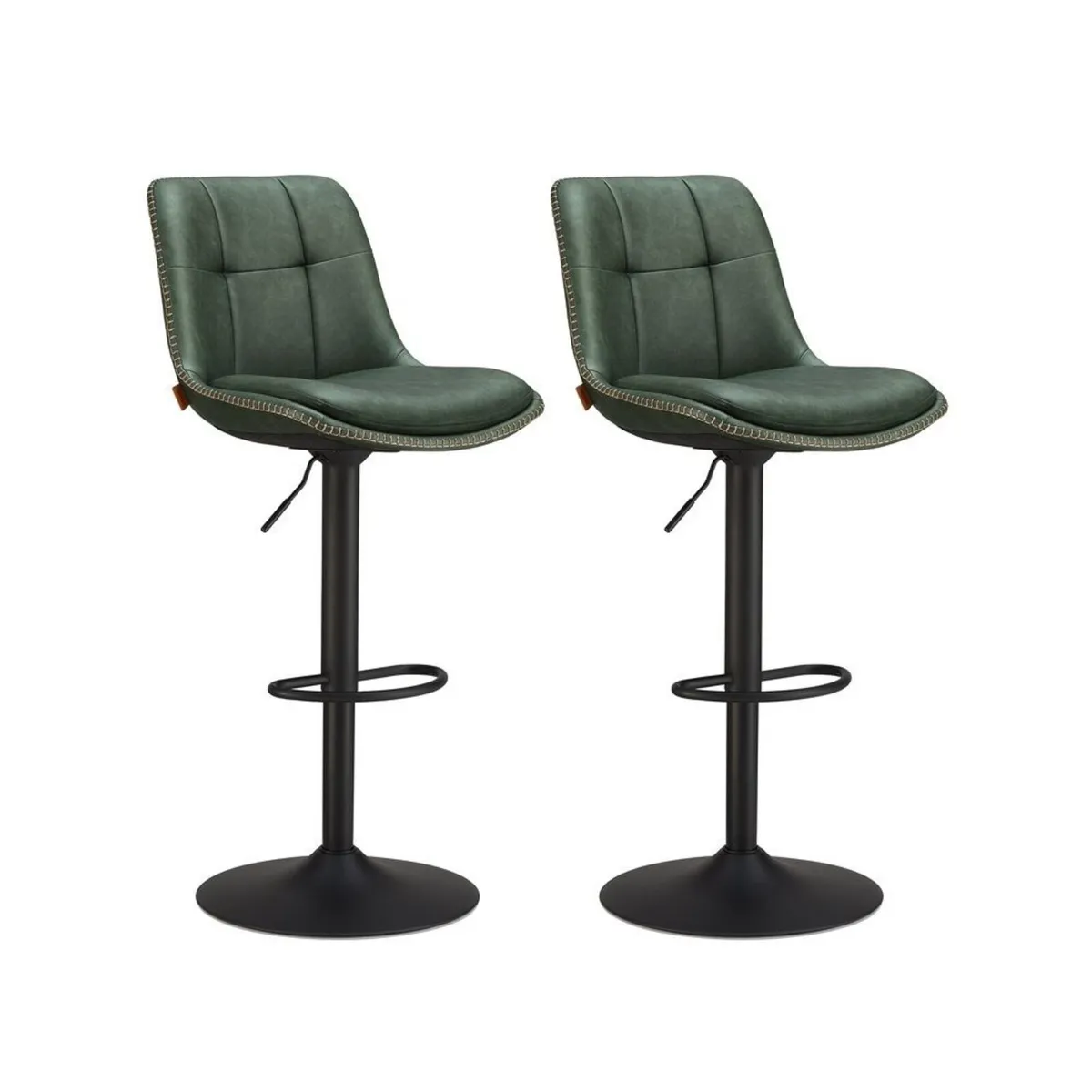 Bar Stools Set of 2 with Backrest - Image 1