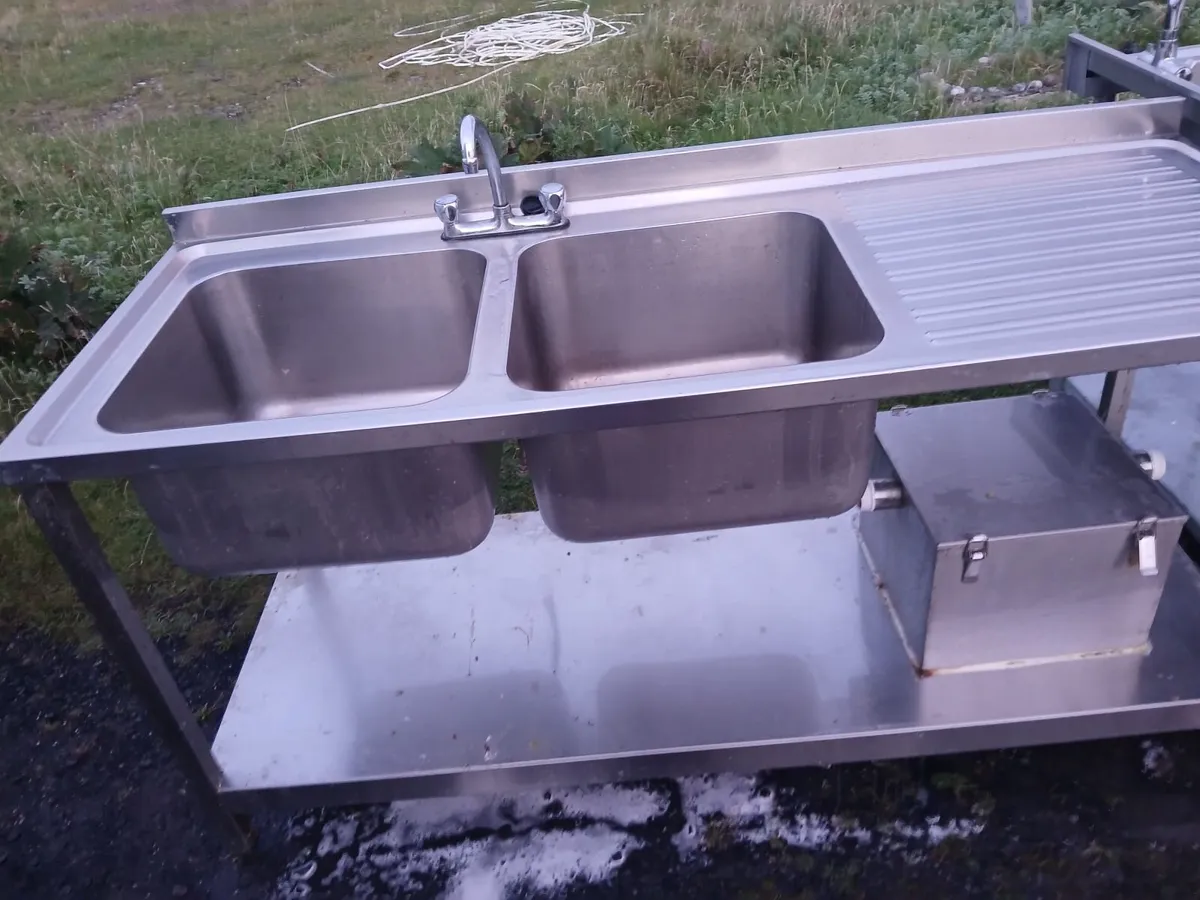 Staneless steel cabbinet  double sink unit complet - Image 3