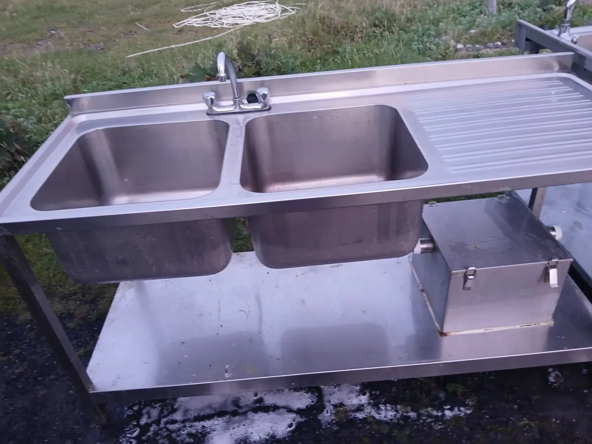 Staneless steel cabbinet  double sink unit complet - Image 4