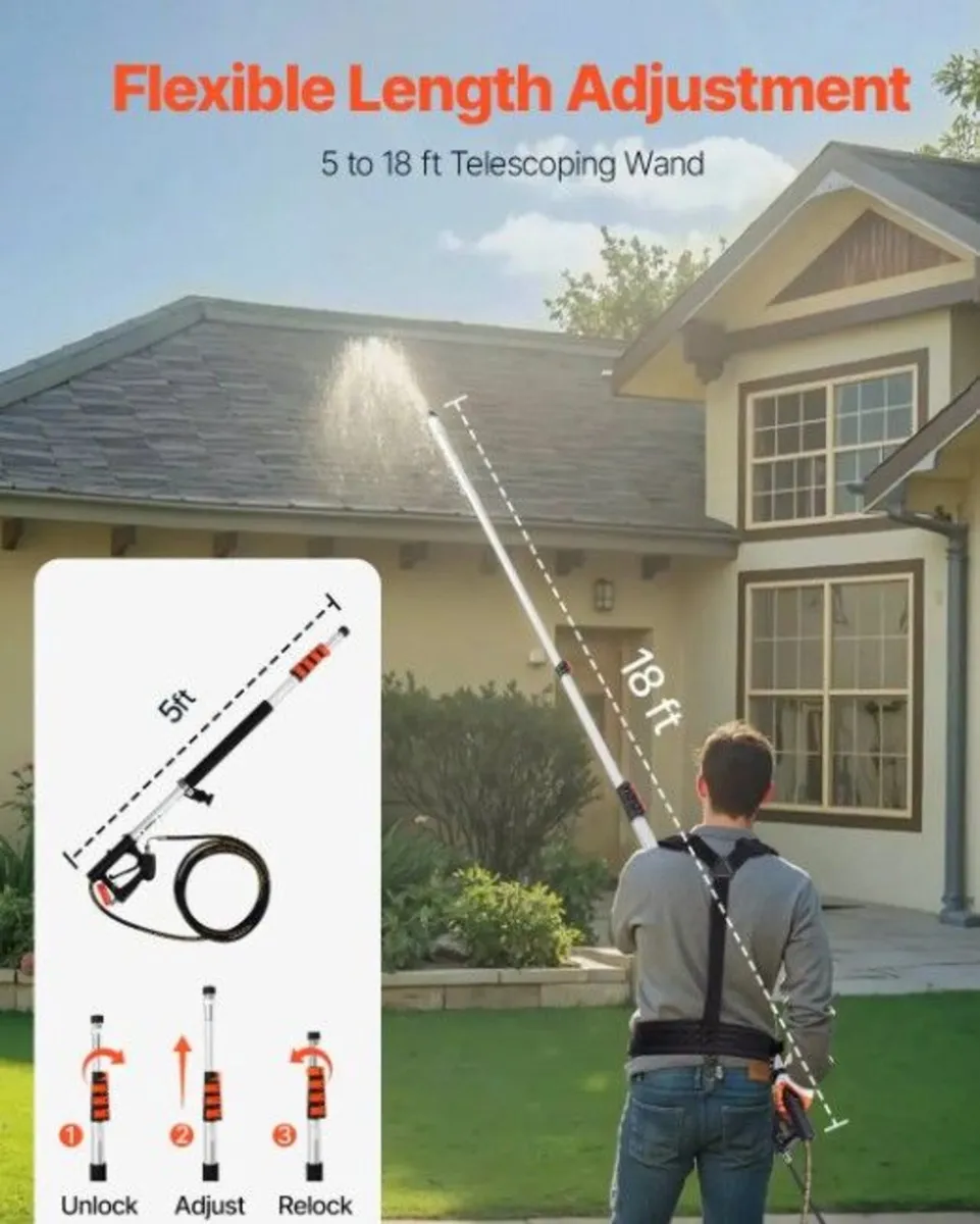 18 ft Pressure Washer Telescoping Wand 4000 PSI - Image 3