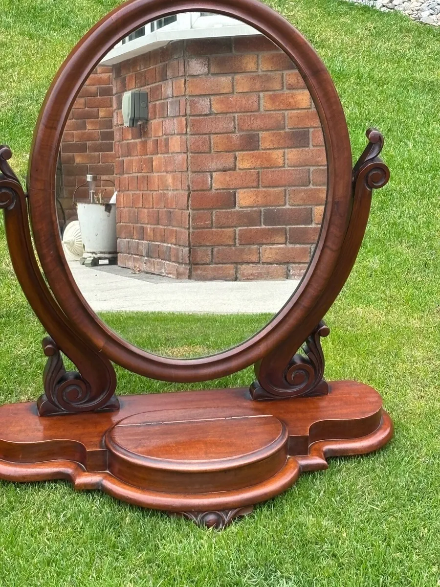 Victorian mahogany dressing table mirror - Image 2