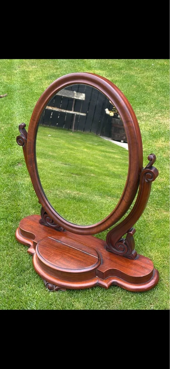 Victorian mahogany dressing table mirror - Image 3