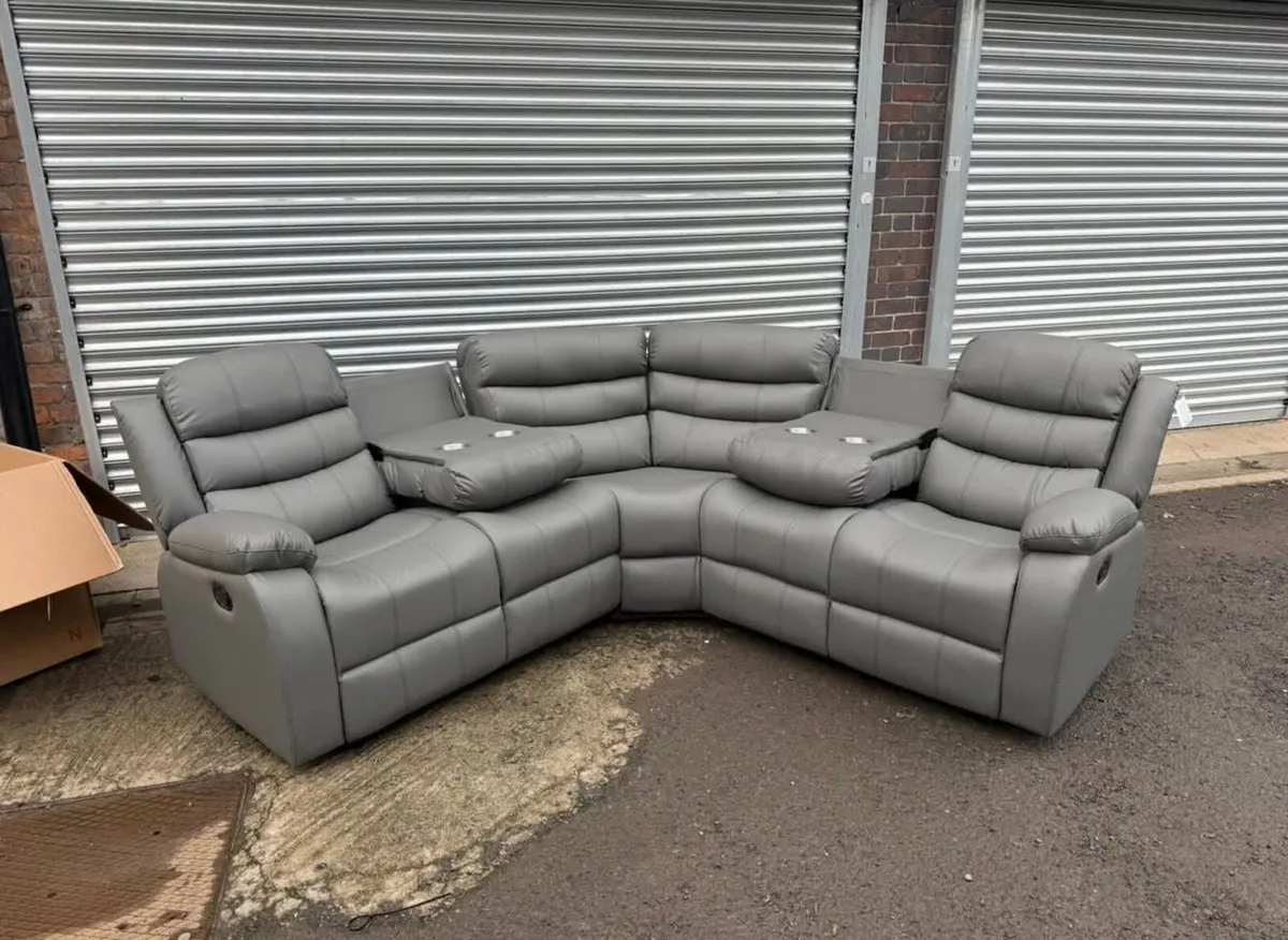 Roma Corner Manual Leather Recliner Sofa - Image 1