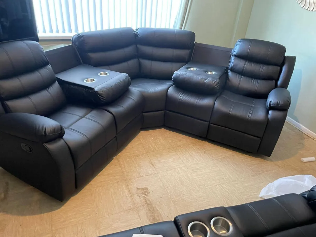 Roma Corner Manual Leather Recliner Sofa - Image 2