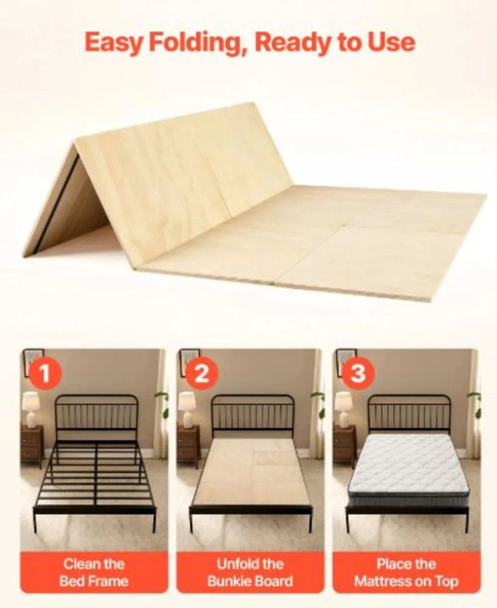 Bunkie Board, King Size 195 x 178 cm, Foldable Bed - Image 2