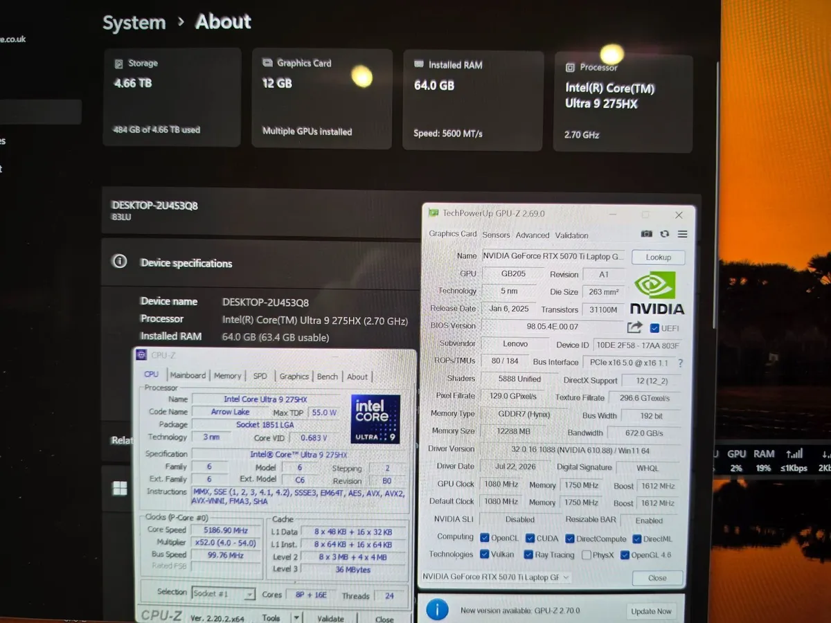 Lenovo Legion Pro 5 16IAX10H – 5070TI 64GB Ram 5TB - Image 2