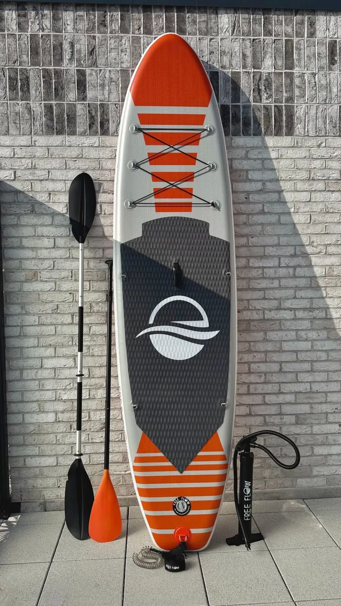 SereneLife Inflatable SUP – Full Set + FREE Kayak - Image 1