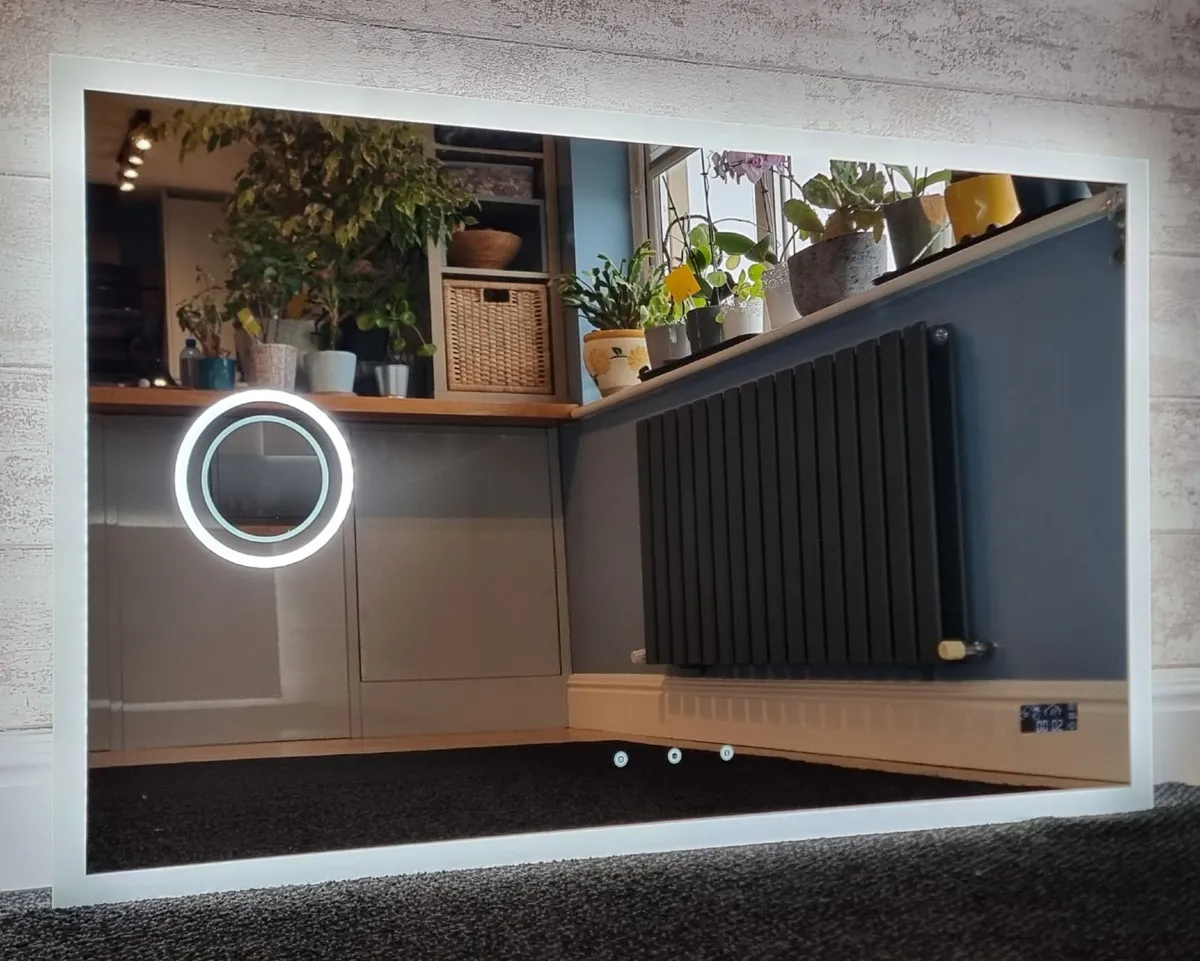LED Bathroom Mirror Bluetooth Weather Station - Image 1