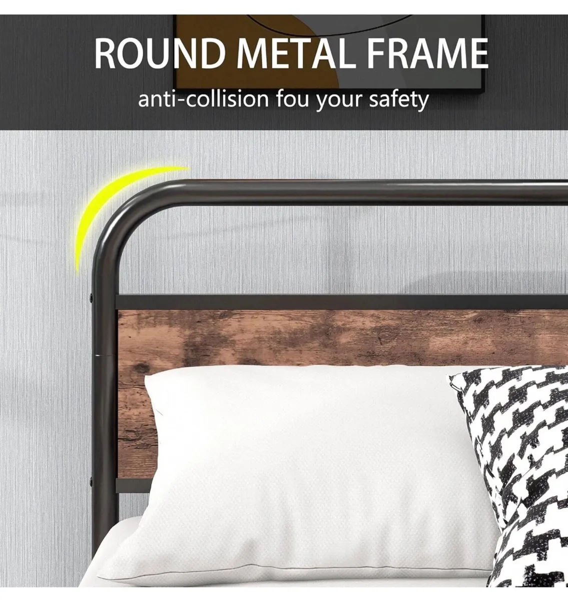 5ft King Size Bed Frame with Headboard and footboa - Image 2