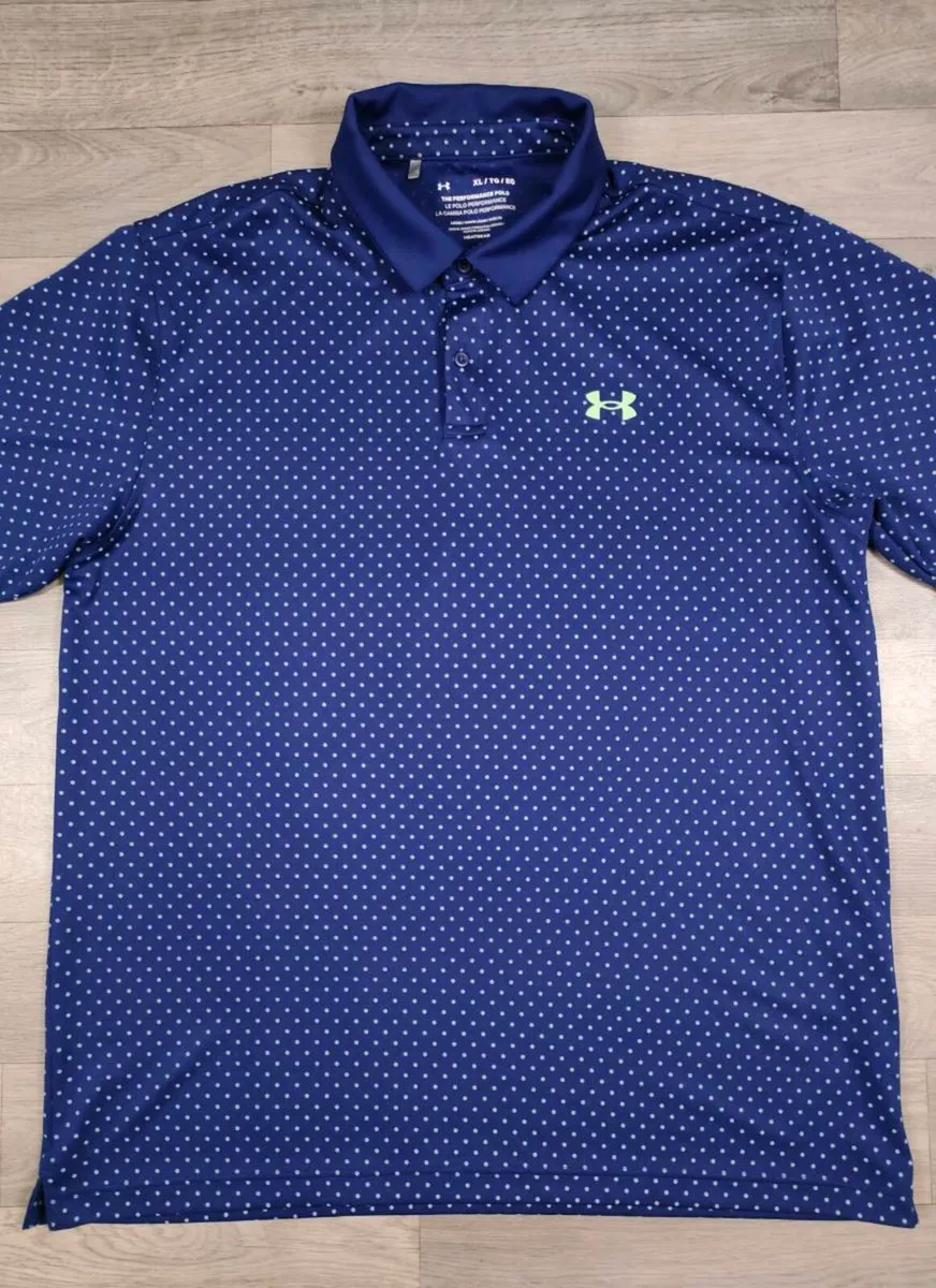 Under Armour Polka Dot Golf Polo Shirt Mens XL - Image 2