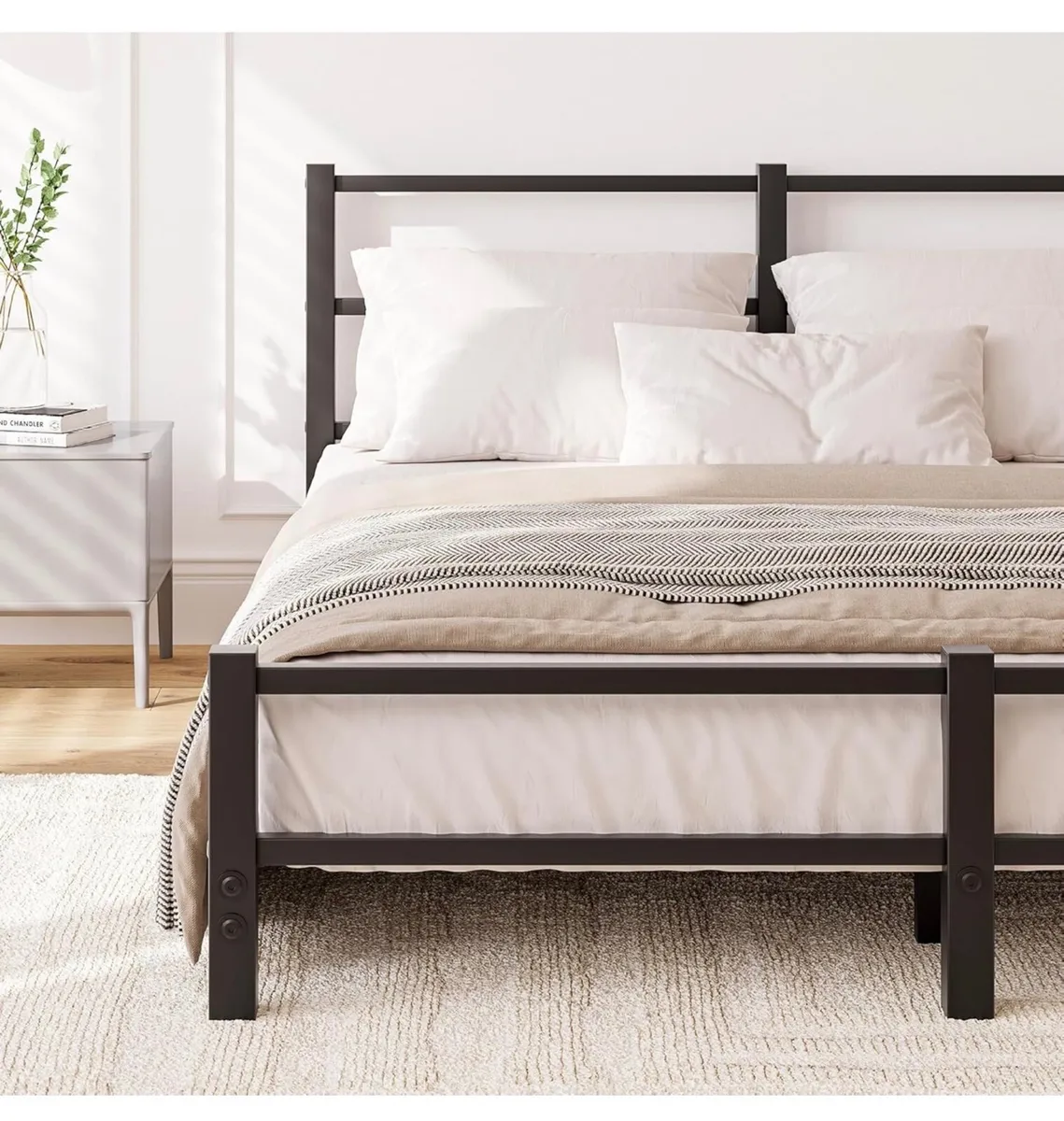 16cm Low Profile 5ft King Bed Frame with Metal Hea - Image 4