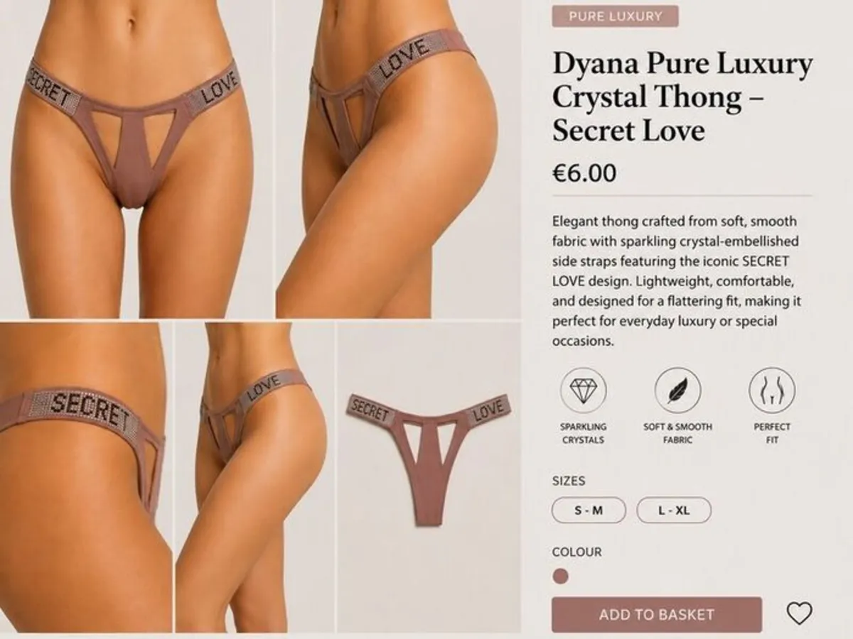 Dyana Pure Luxury Crystal Thong – Secret Love - Image 3