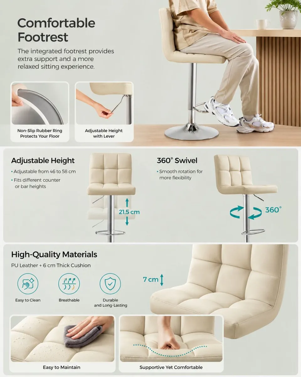 2 x new sand beige stools - FREE DELIVERY - Image 4