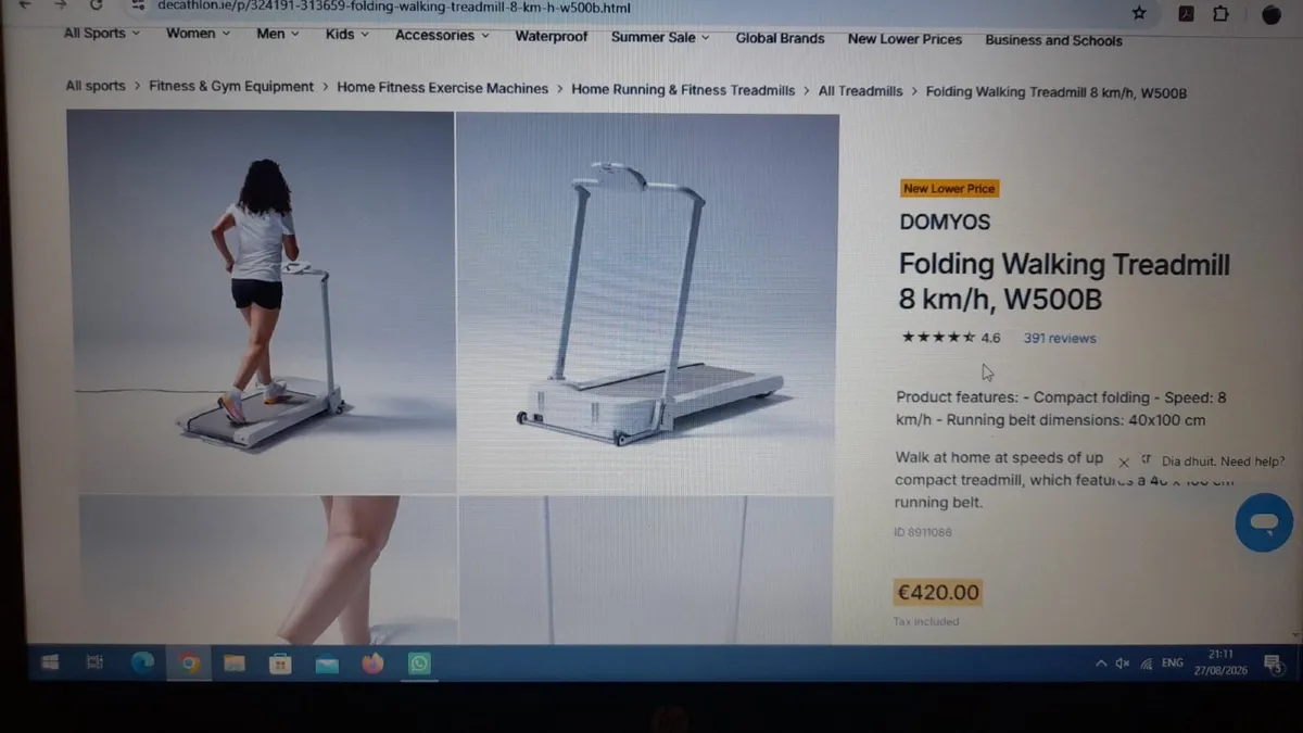 DOMYOS folding walking treadmill W500-B - Image 1