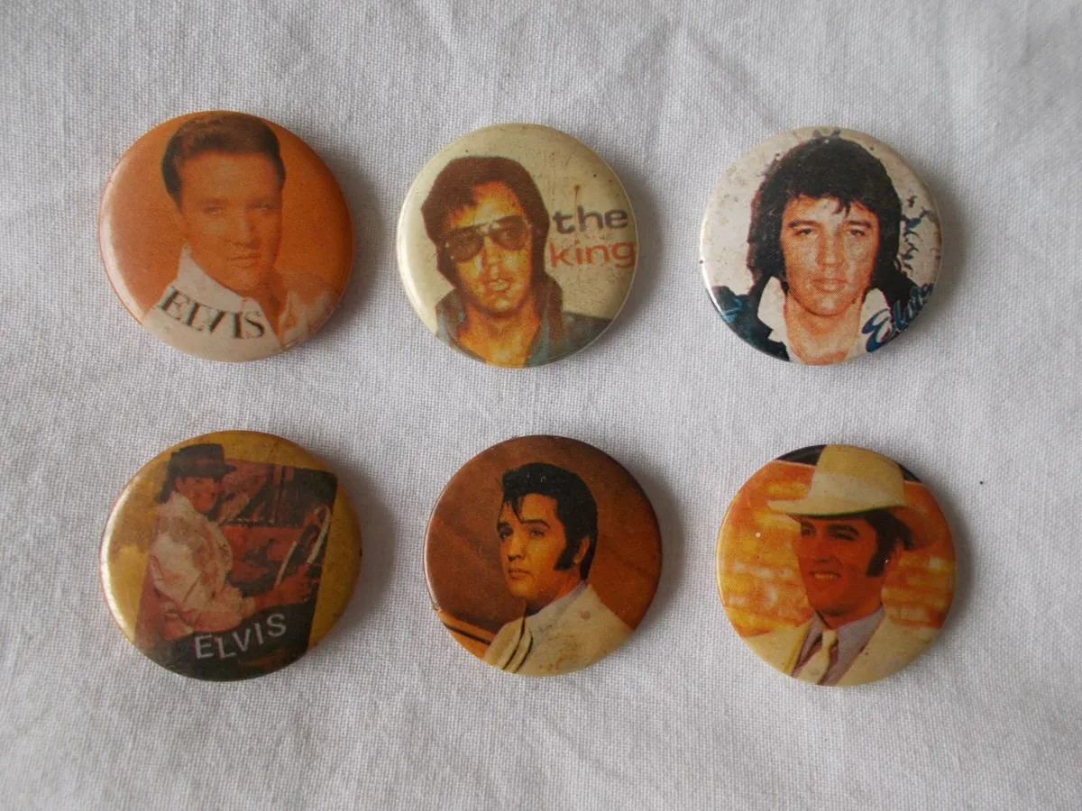 Six Elvis Presley Badges - Image 1