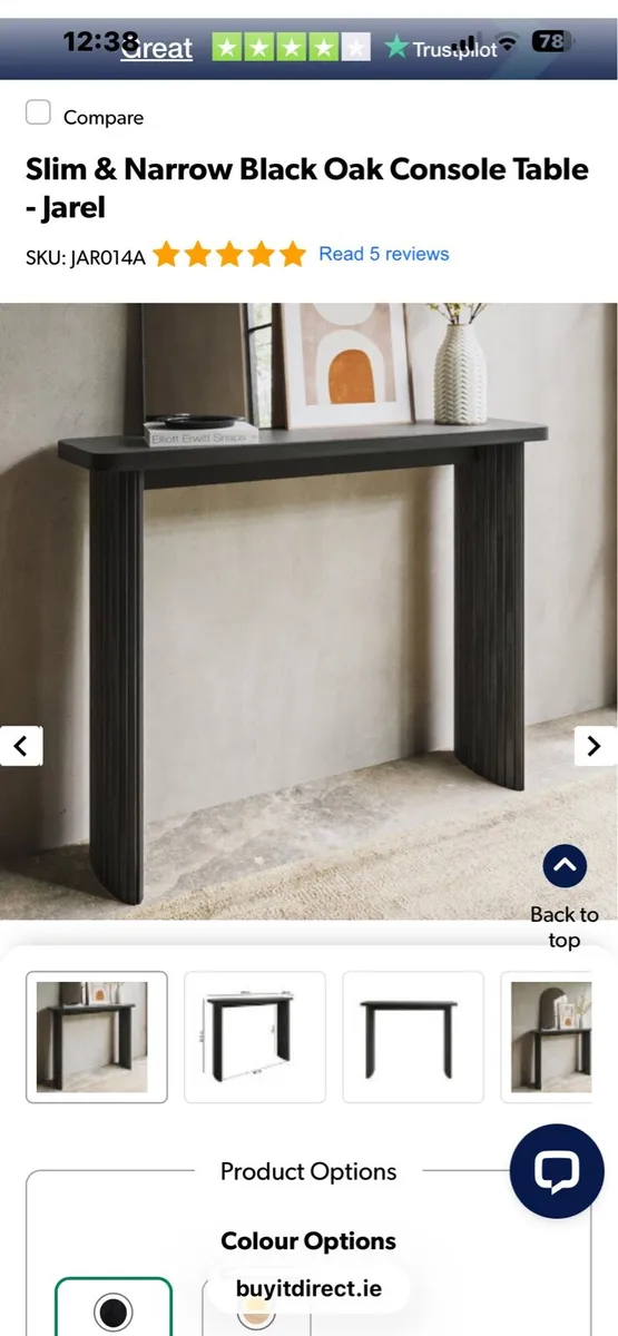 Black wood console table - Image 2