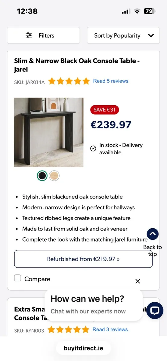Black wood console table - Image 3