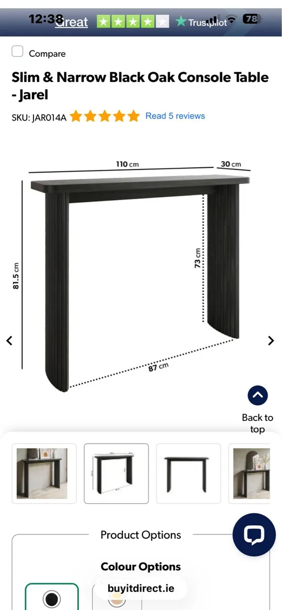 Black wood console table - Image 4