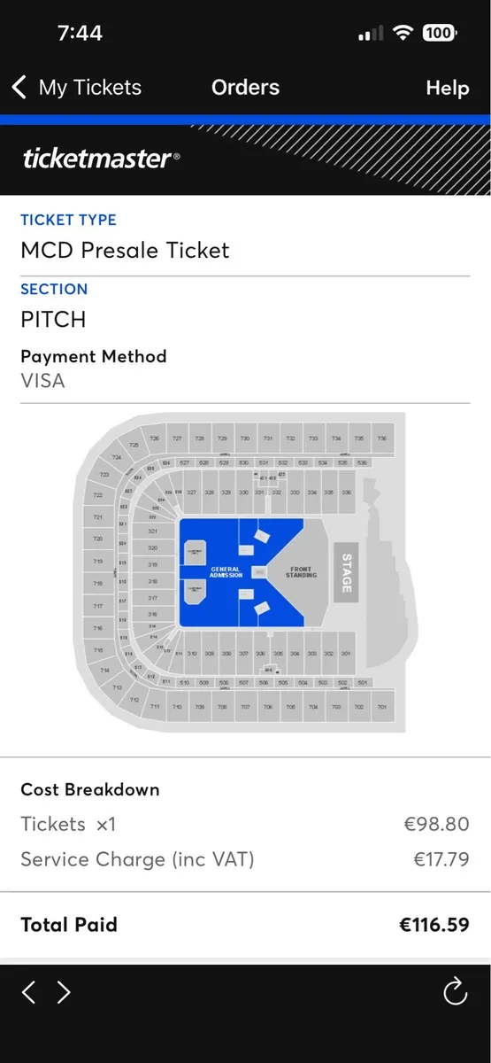 Bon Jovi Pitch Ticket - Image 2