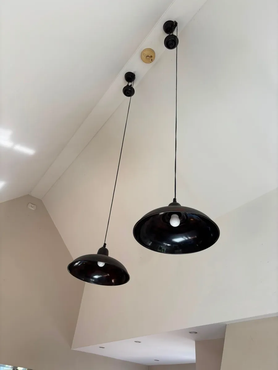 Weighted dome pendant light  x 2 - Image 1