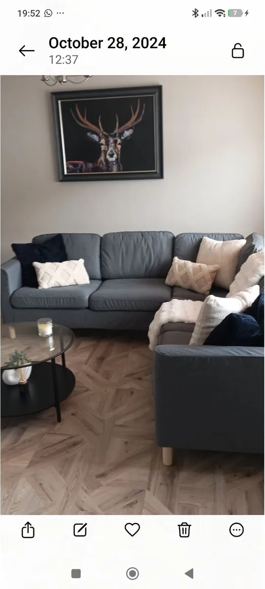 Medium Grey 4 Seater Sofa - Image 1