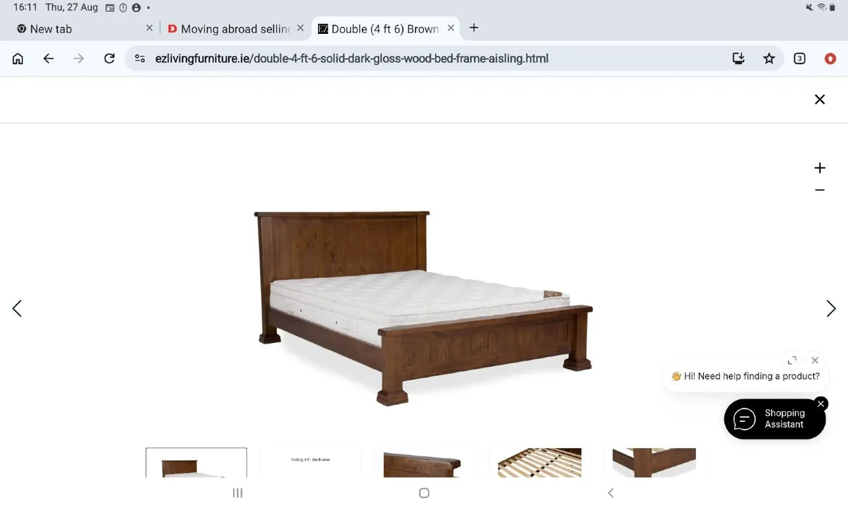 Brand New Wooden Bed Frame and Locker - Image 2