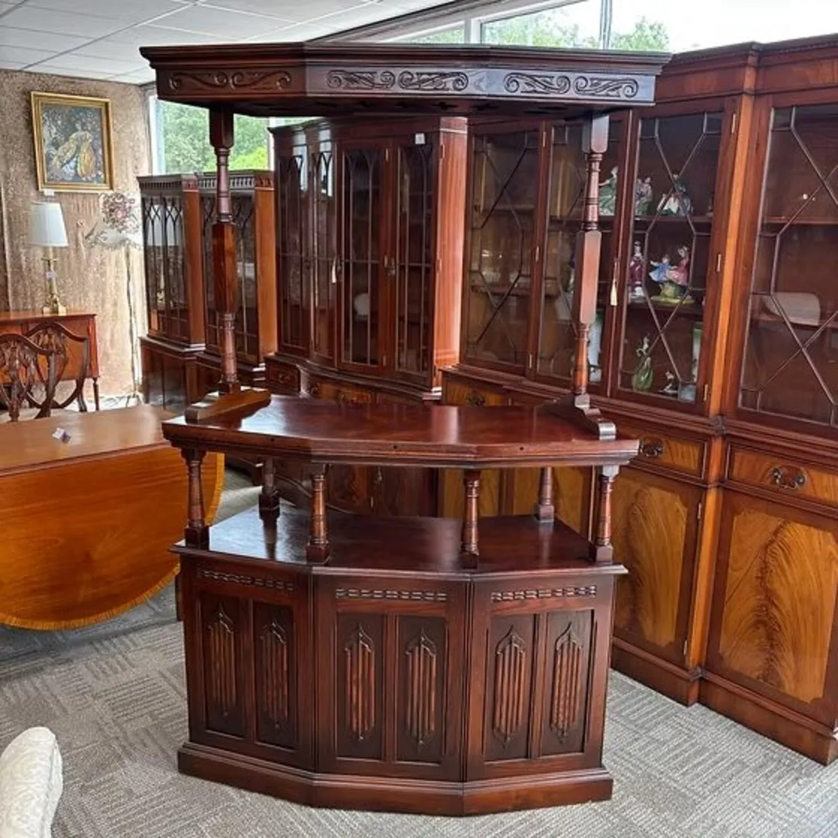 Wood Bros ‘Old Charm’ carved oak linenfold drinks