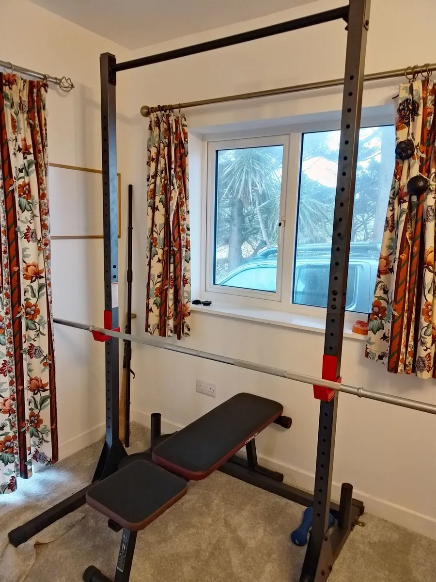 Power rack squat rack pull up bar barbell bench - Image 1