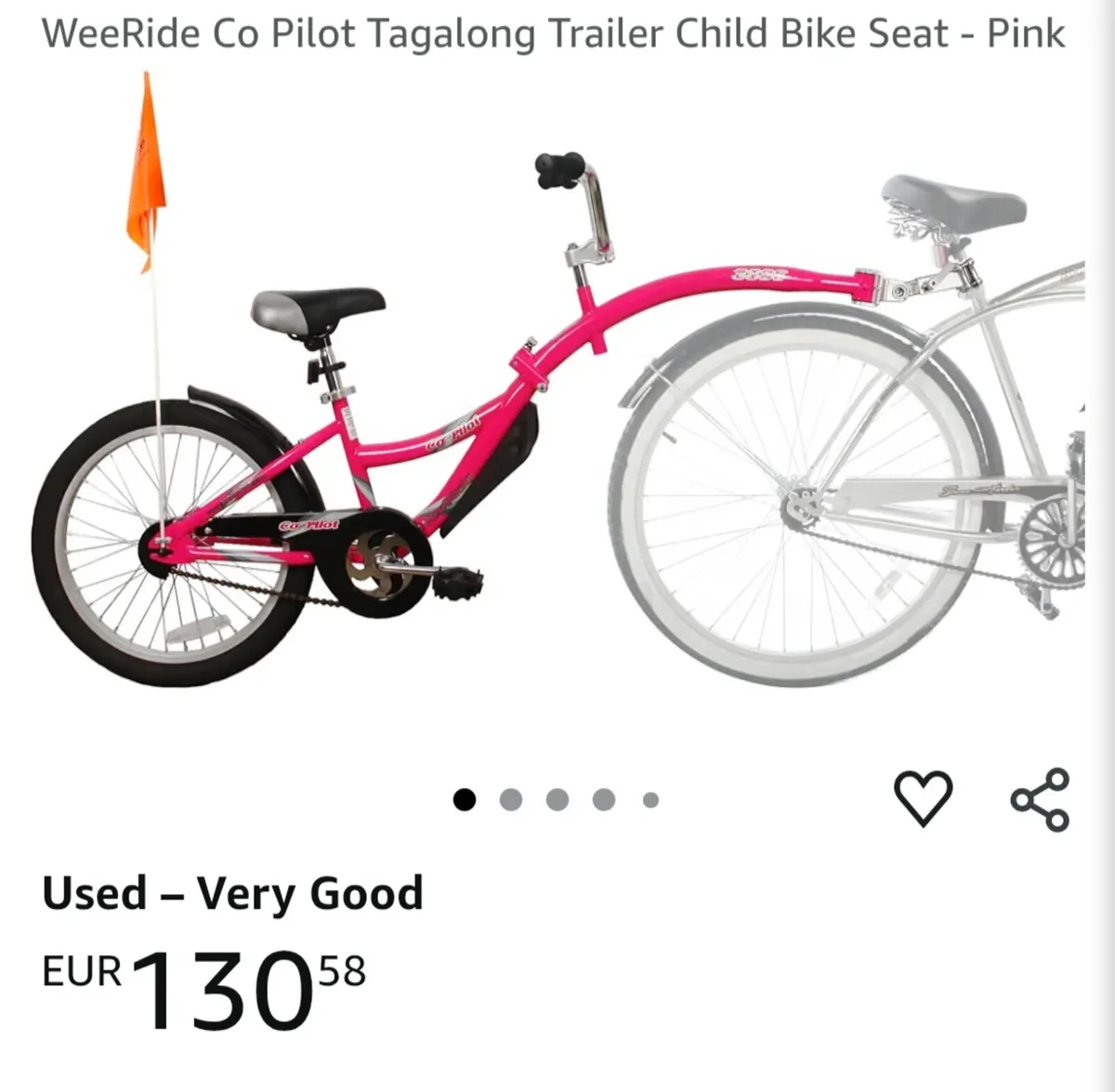 Wee Ride Co Pilot Tagalong Trailer Child Bike - Image 1