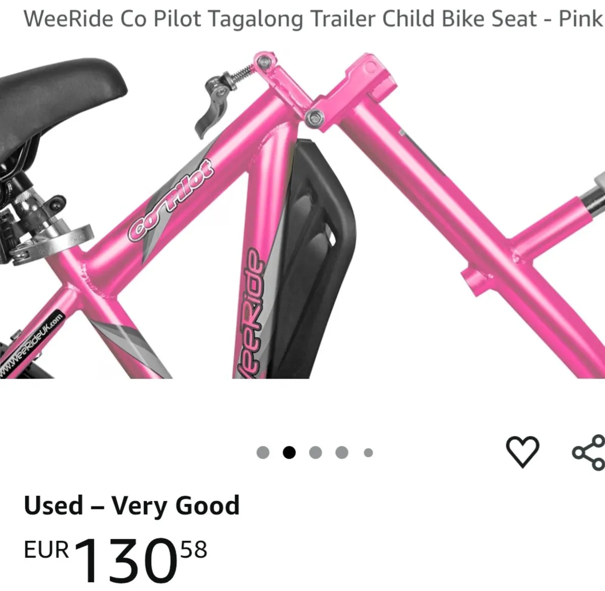 Wee Ride Co Pilot Tagalong Trailer Child Bike - Image 2