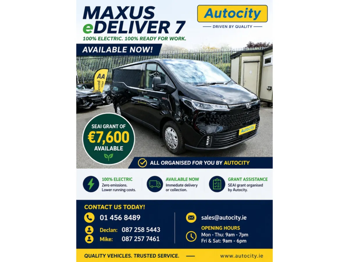 Maxus Other €7600 SEAI Grant, 88kw, prereg
