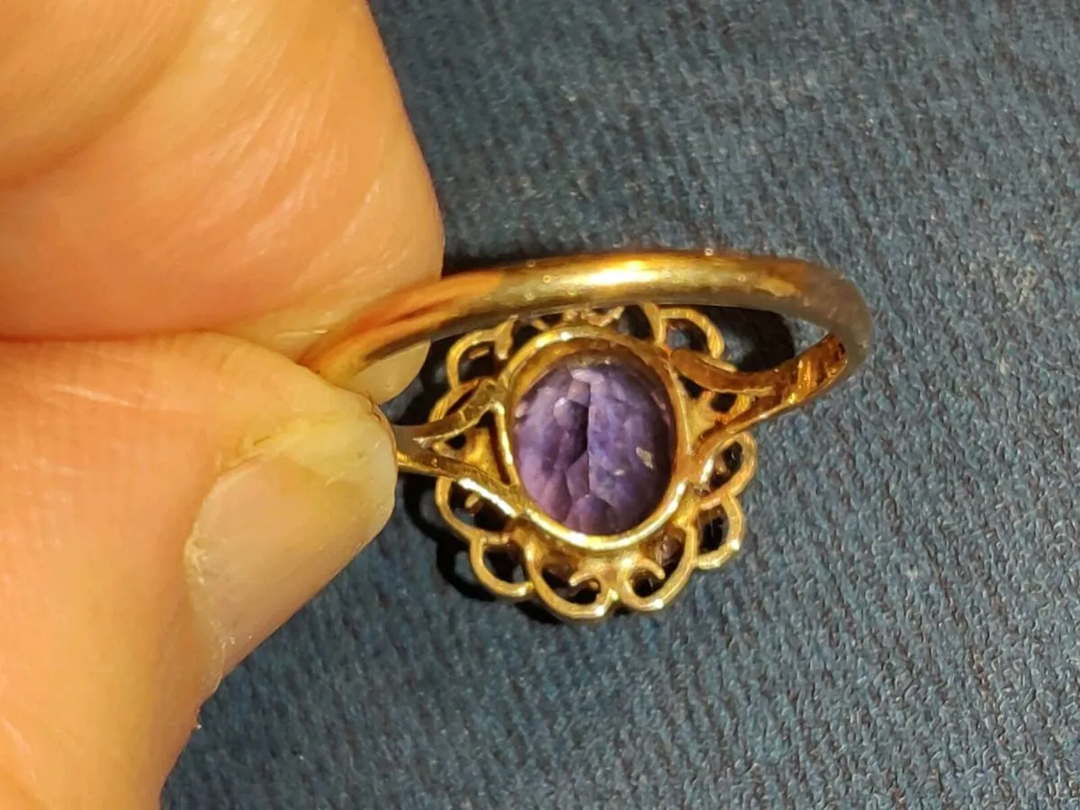 EDWARDIAN AMETHYST, 9CT Gold Huge Dress Ring ! - Image 4
