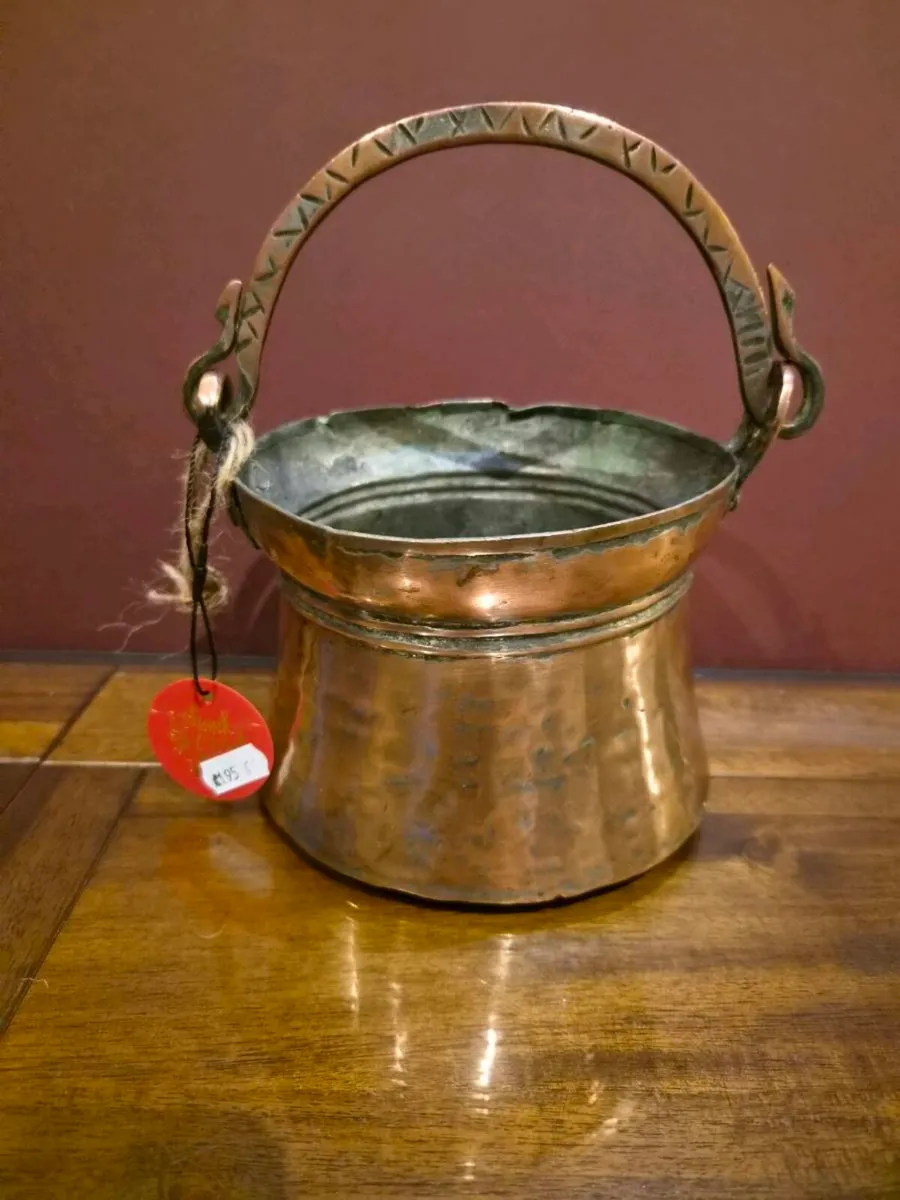 antique vintage copper pot cottage fireplace - Image 1