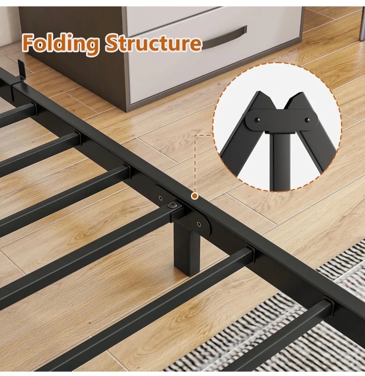 Heavy Duty Metal Platform Slats,Low Bed Frame King - Image 2