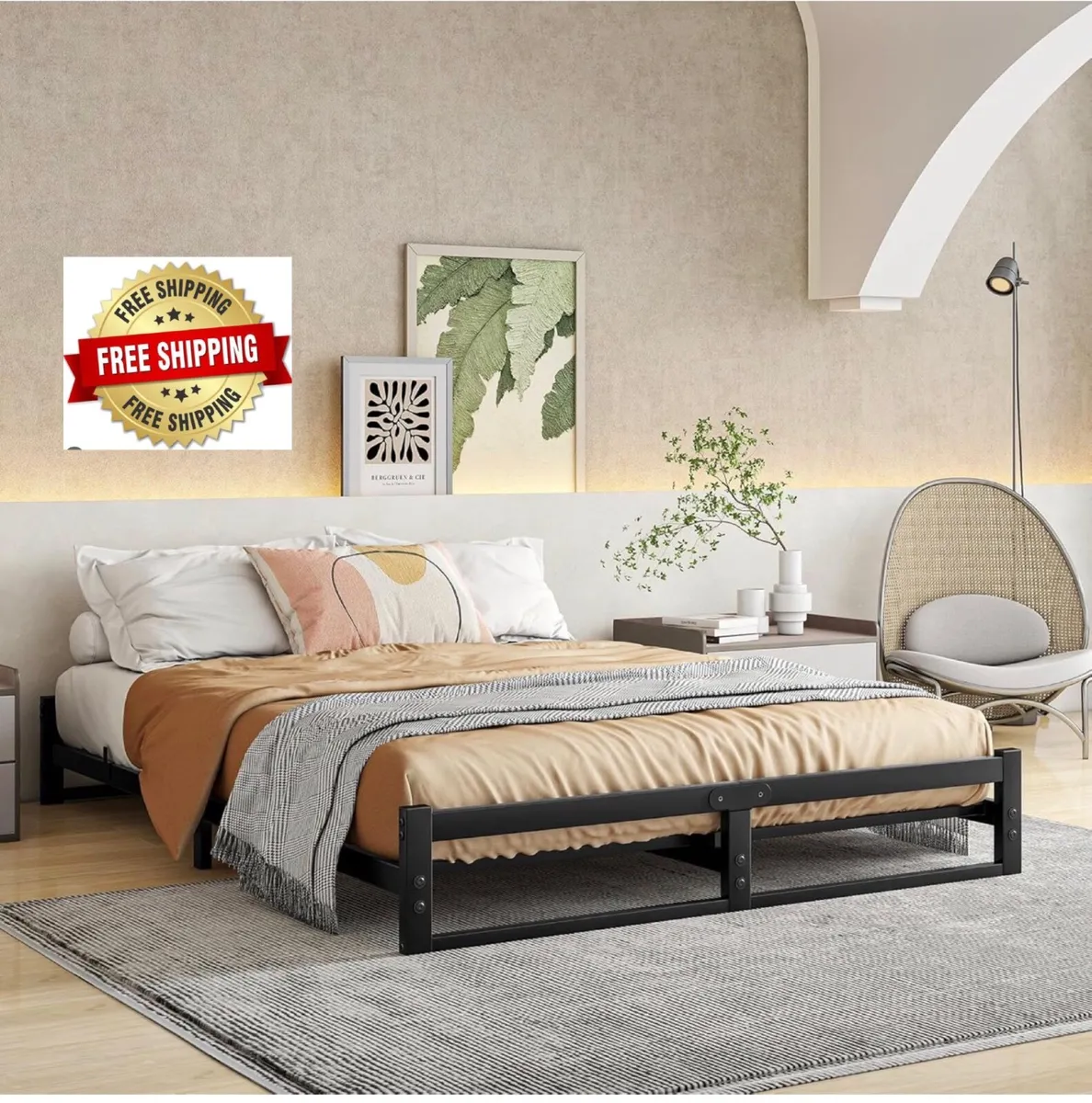 Heavy Duty Metal Platform Slats,Low Bed Frame King - Image 1
