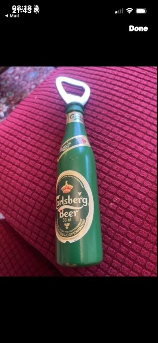 Vintage Timber Carlsberg Bottle Opener - Image 1