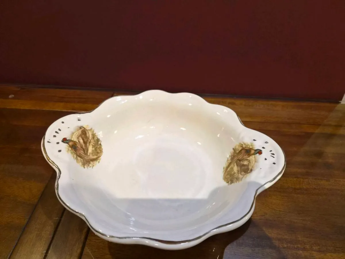 antique vintage pheasant dresser dish plate - Image 4